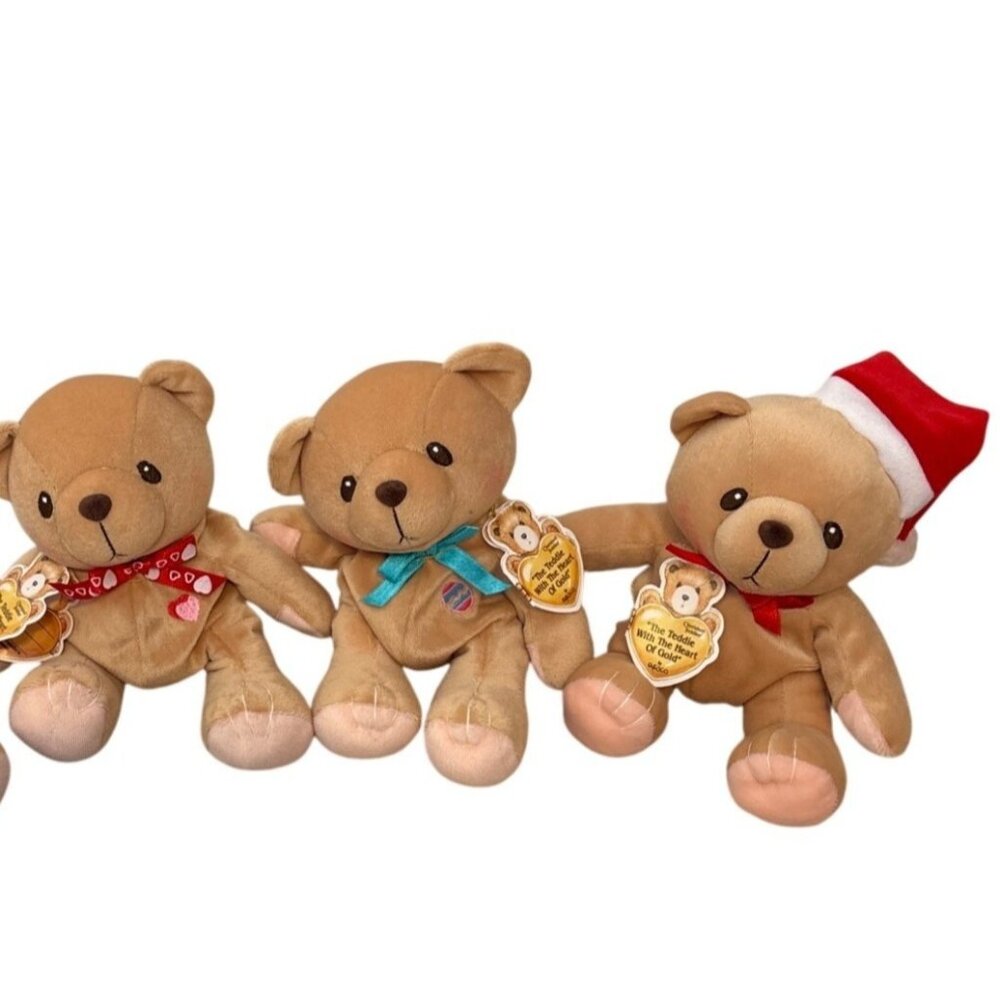 Enesco Cherished Teddies Valentines Easter Xmas 1999 Holiday Set of 3